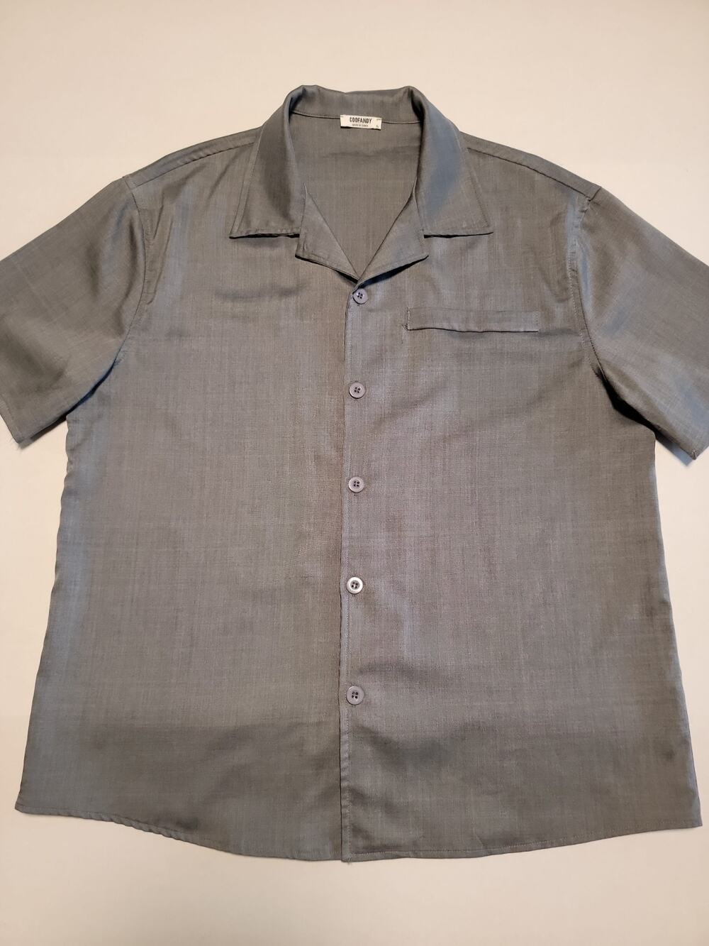Coofandy Men's Short-Sleeve Gray Button-Up Shirt XL Urban Timeless Shirt